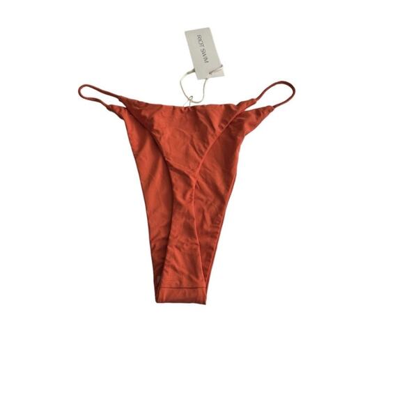 Toast Swim Soleil Cheeky Brazilian Bikini Bottoms in Rust Orange Red Size Medium - Picture 5 of 6